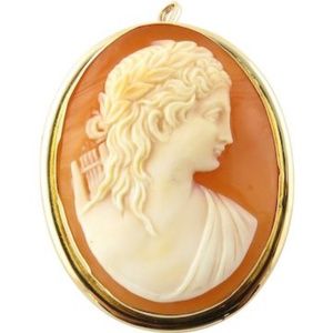 Vintage 18 Karat Yellow Gold Cameo Pendant/Brooch #3920